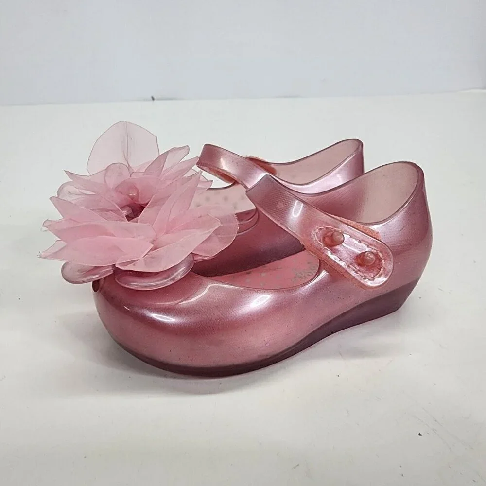 Mini Melissa Kids' Mini Ultragirl‎ Chic mary jane Flower Pink Toddler Size 5